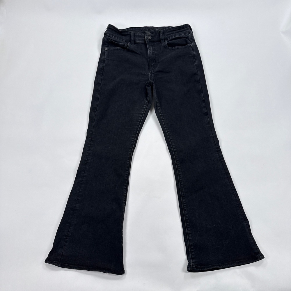 American Eagle Womens Jeans 4 Black Hi-Rise Artist Flare Next Level Stretch Boho